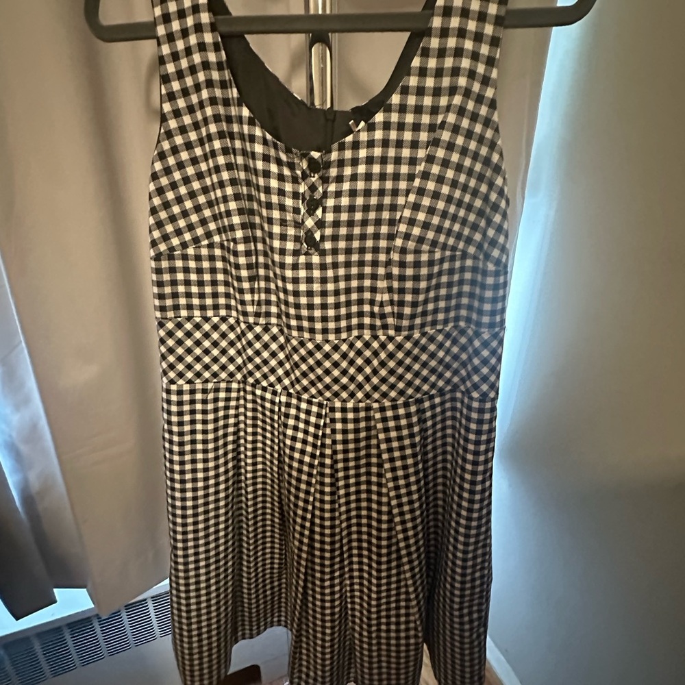 Classic Black and White Checkered Dress